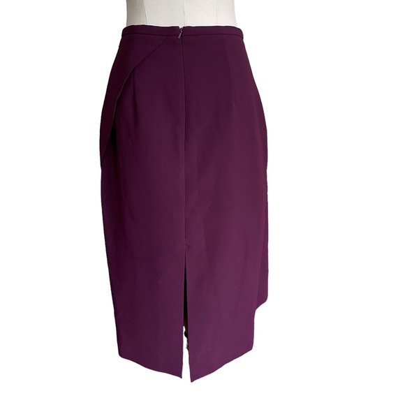 CAMILLA AND MARC Sz10 Plum asymmetrical fitted highwaised midi pencil skirt 🥇 - Picture 6 of 13